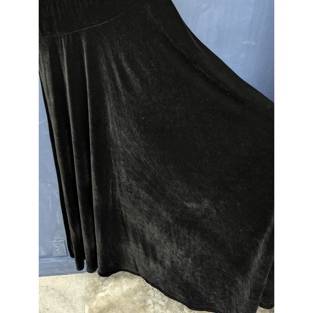 Urban Coco Black Velvet Maxi Dress XL Long Sleeve Surplice Stretch Elegant - Picture 8 of 10